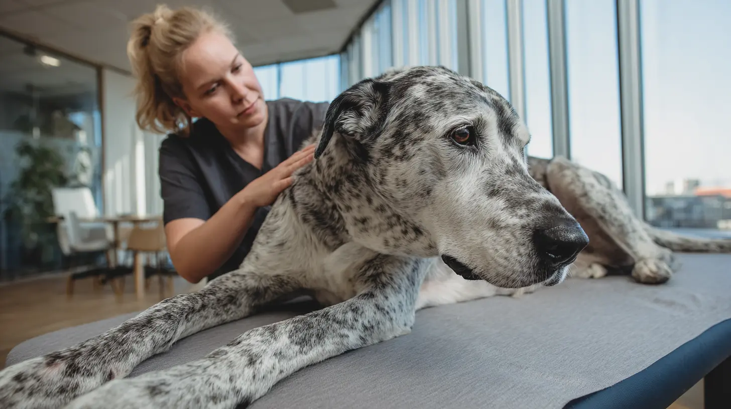 Contrôle de la dermatite chez un chien lors de l'examen vétérinaire