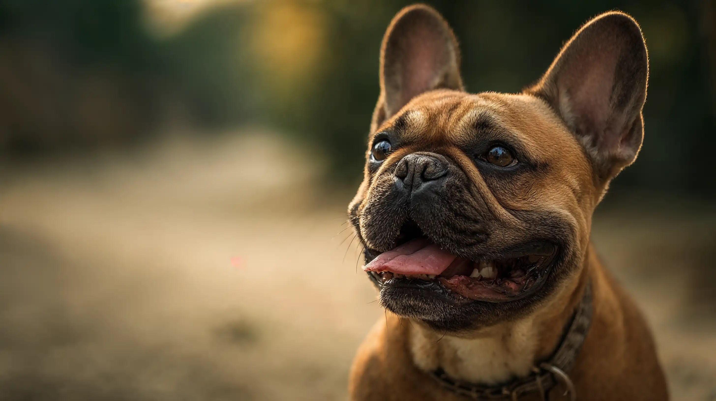 Bouledogue français dans un champs