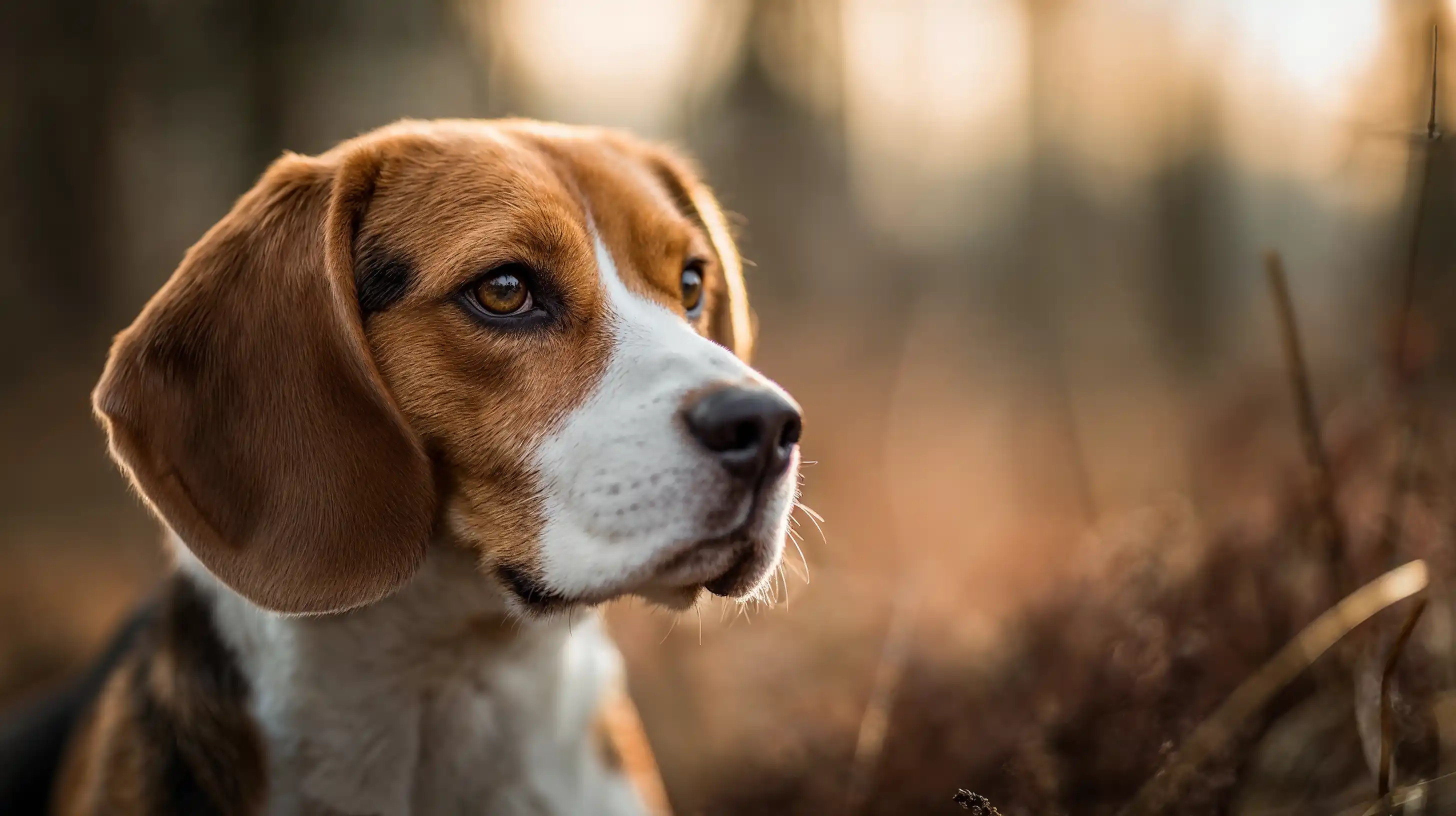Beagle dans un champs