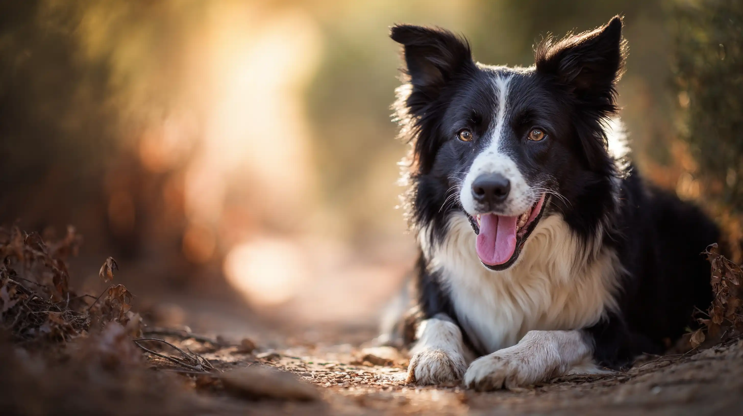 Border collie dans un champs
