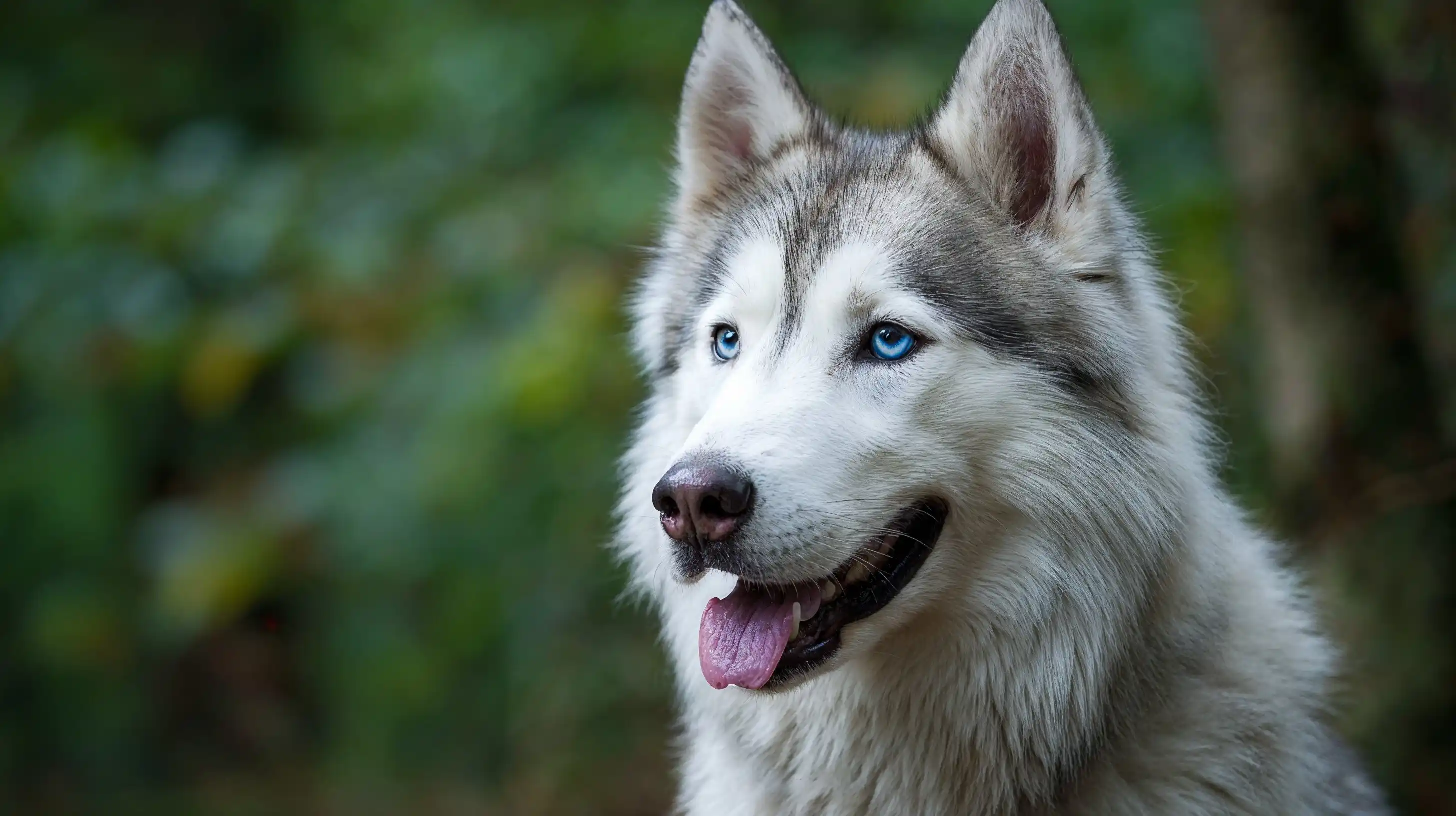 Siberian Husky dans une forêt