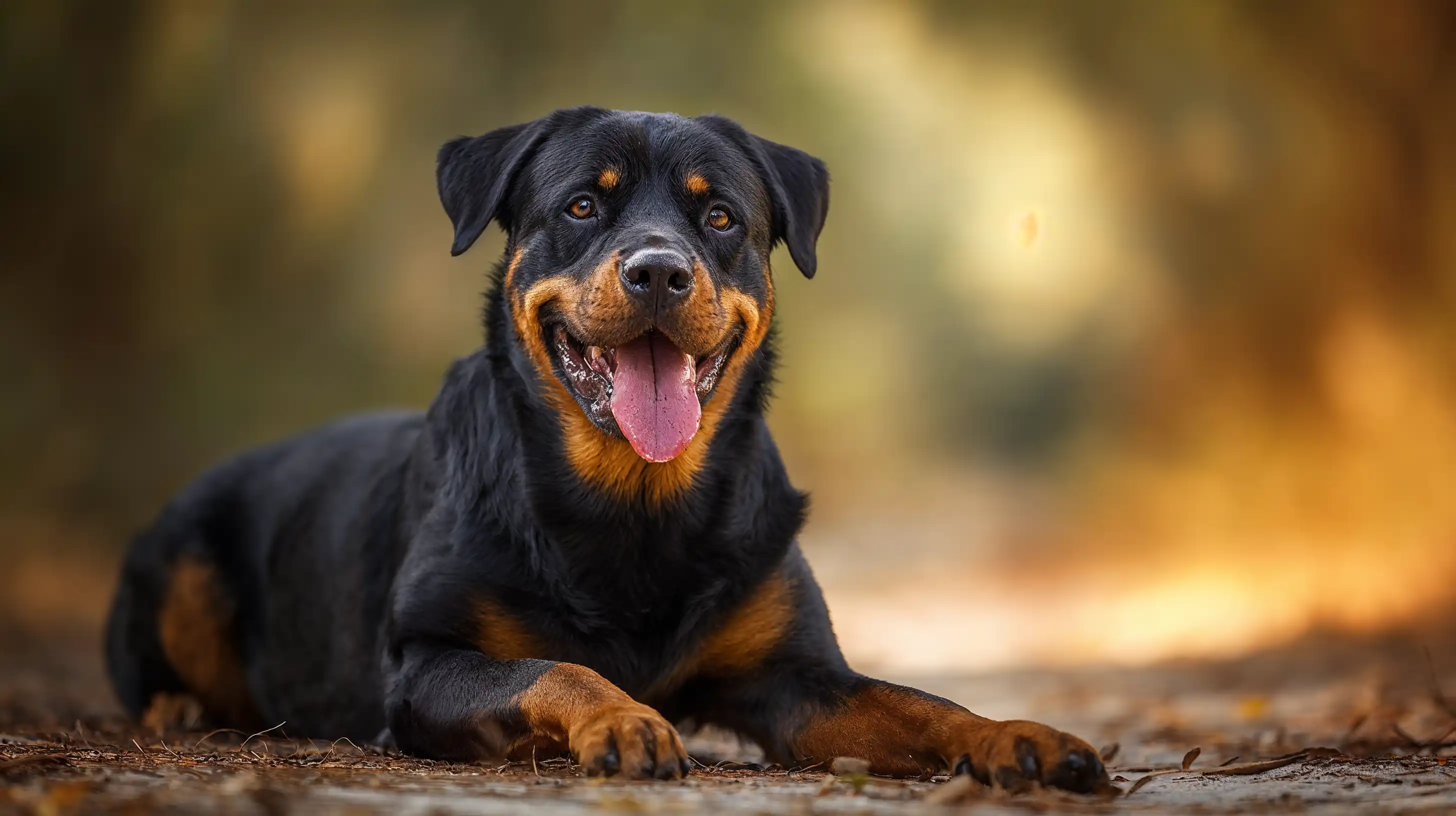 Rottweiler dans un chmaps