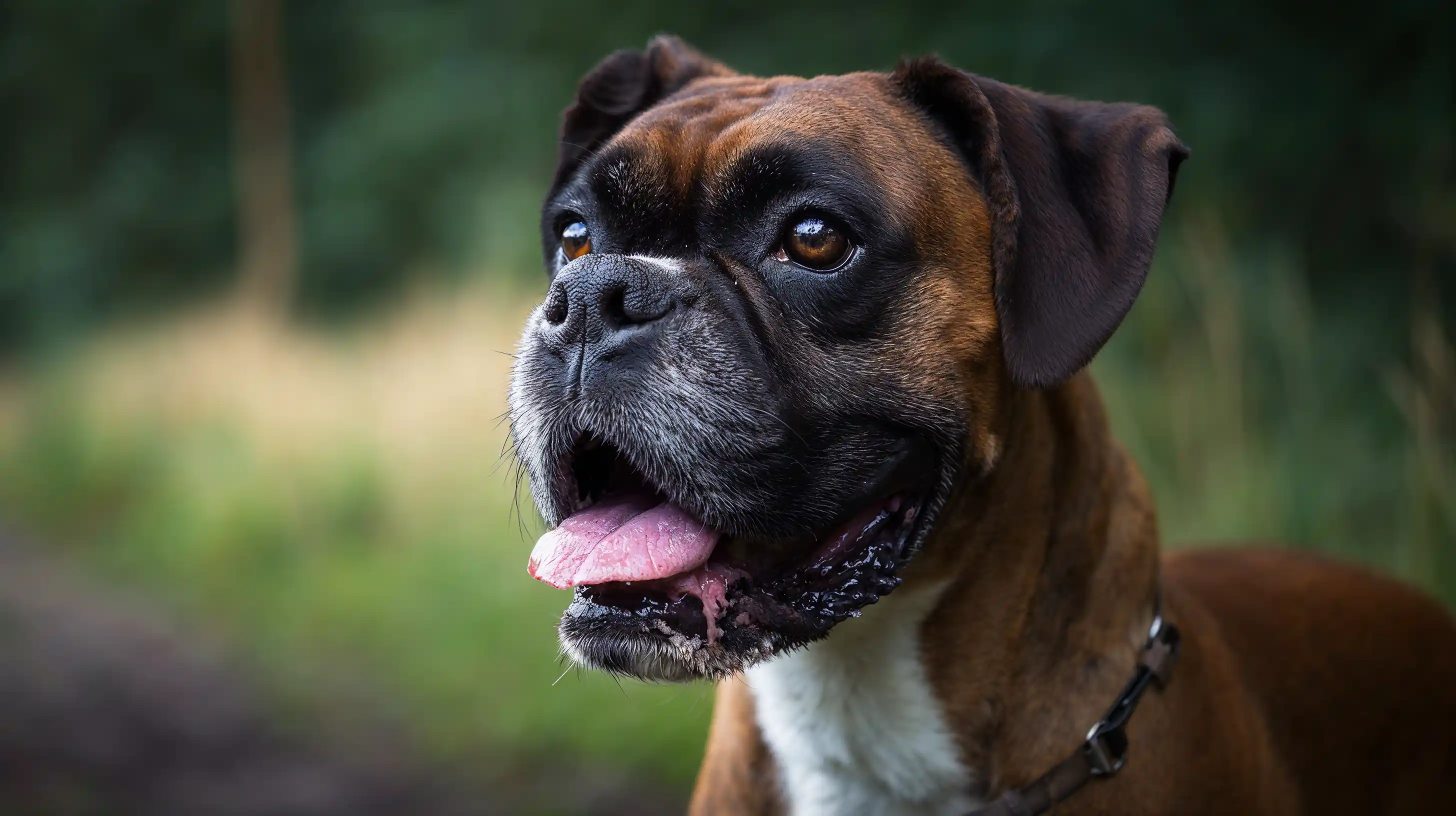 Boxer dans une forêt 