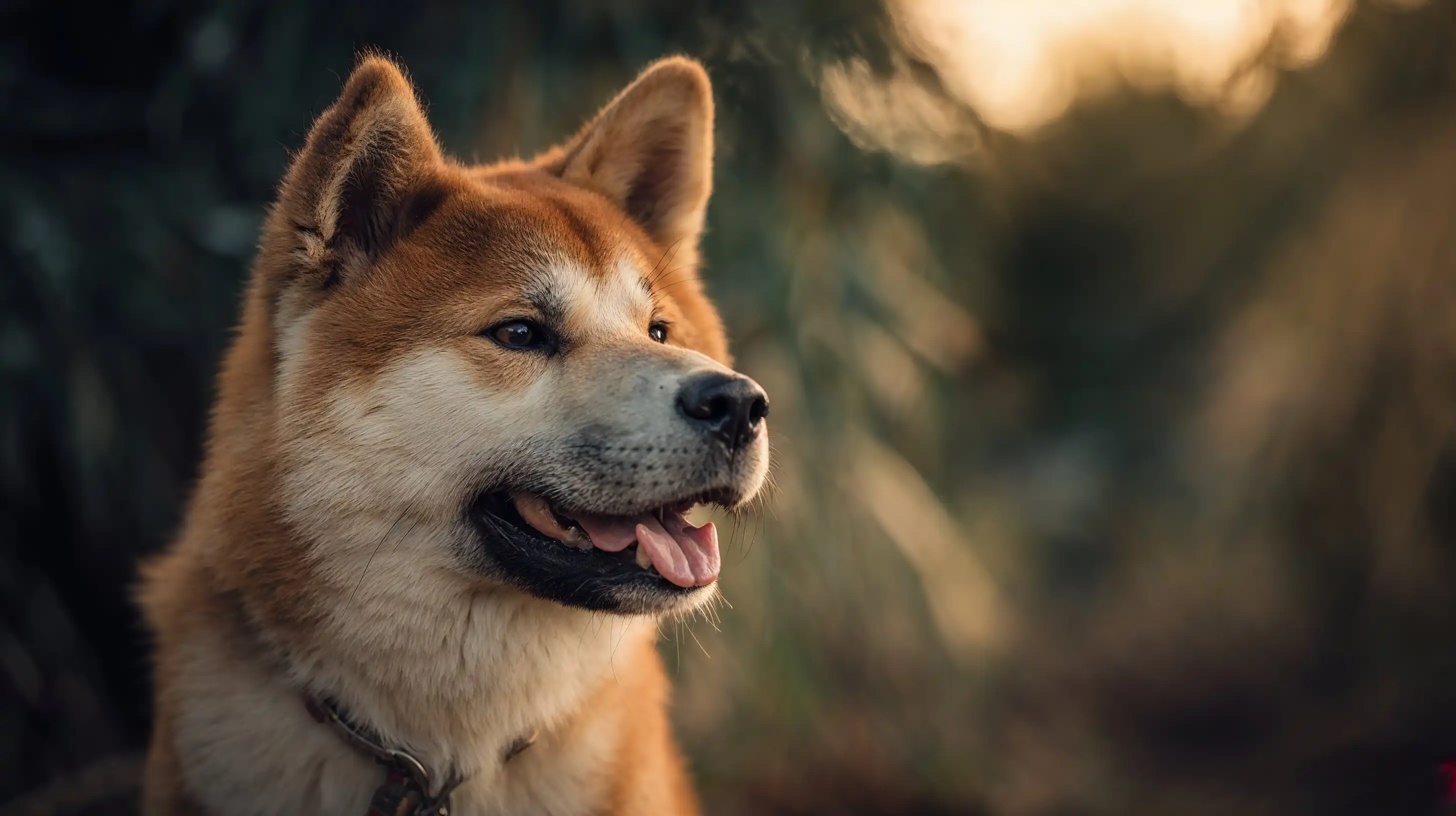 Akita Inu dans un champs