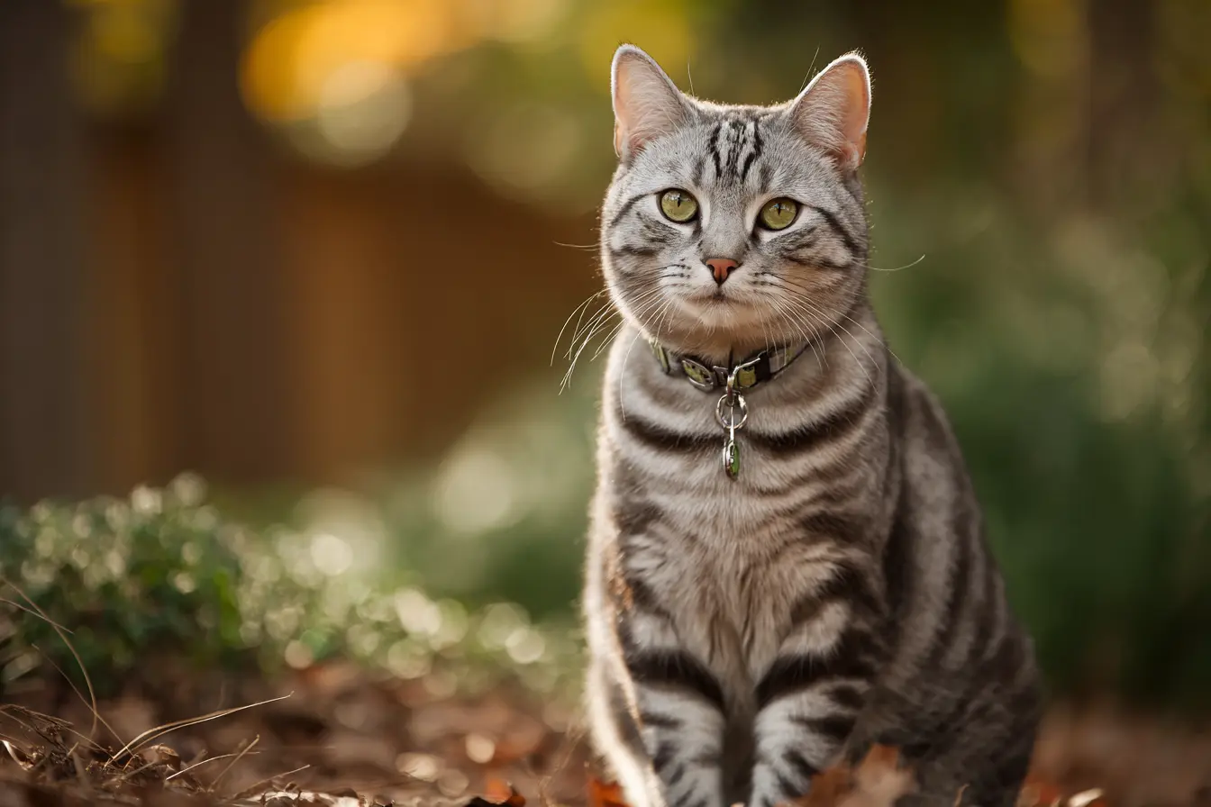 American Shorthair dans un champs