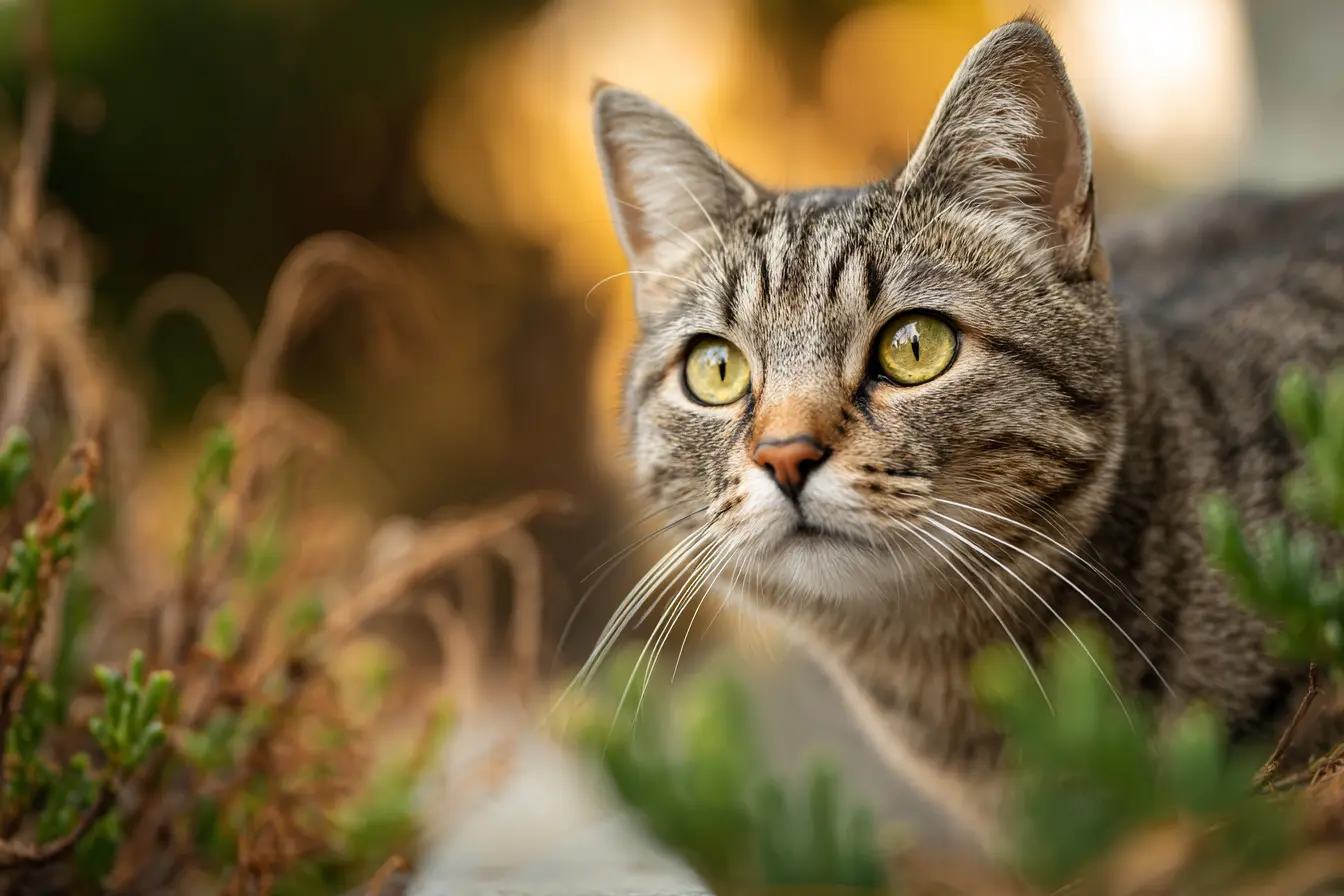 American Whitehair dans un champs