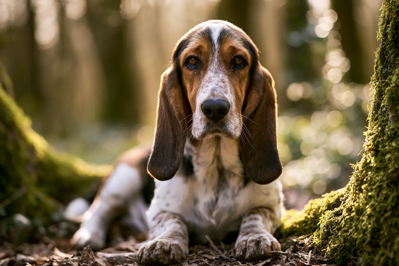 Basset Artésien-Normand dans un champs