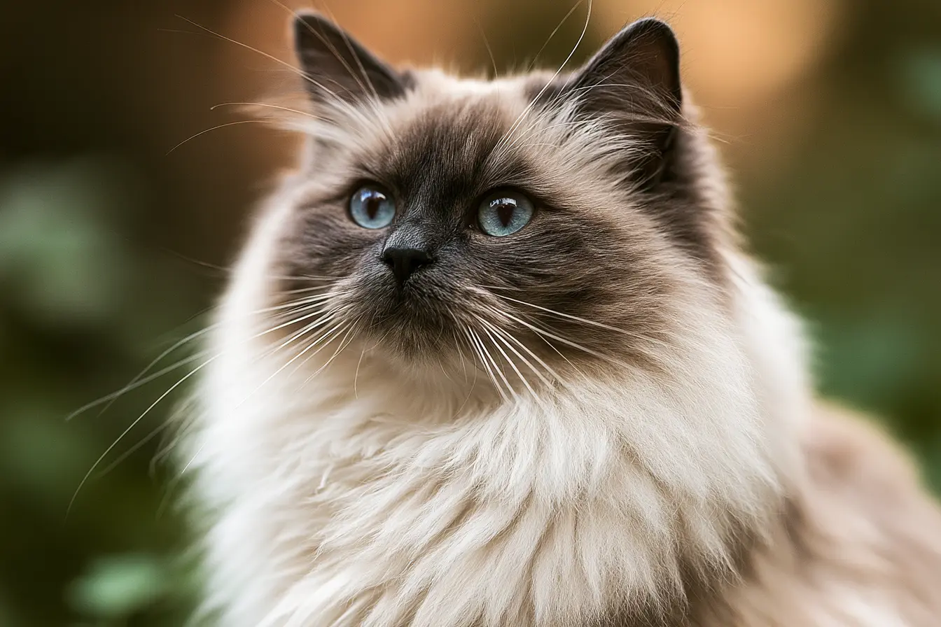 Birman dans une forêt