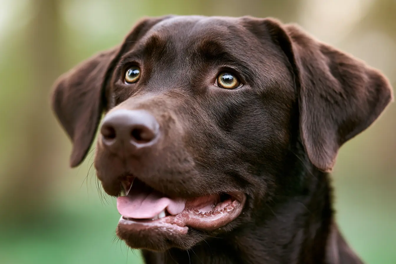 Labrador-Retriever dans une forêt