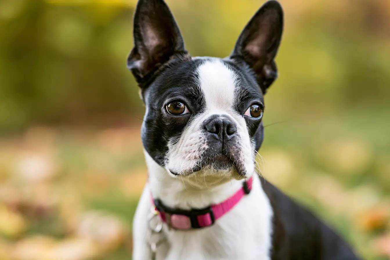 Boston-Terrier dans un parc