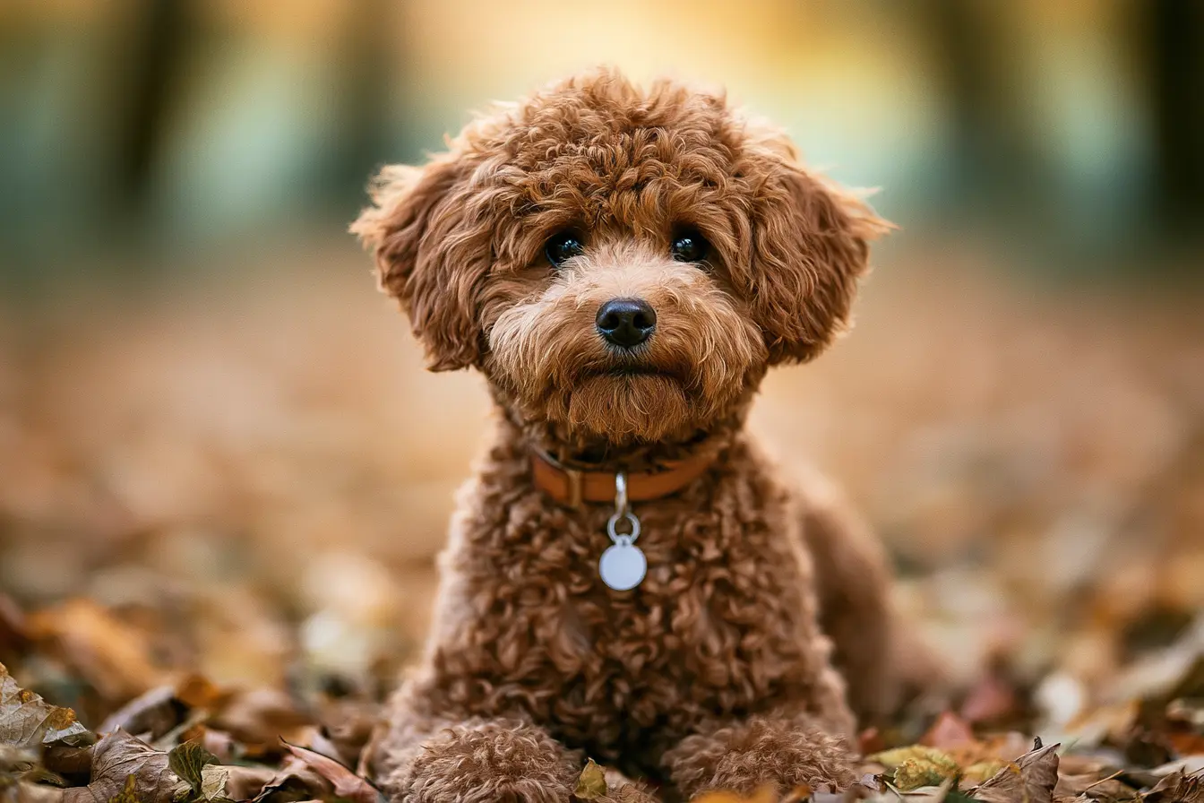 Caniche dans une forêt