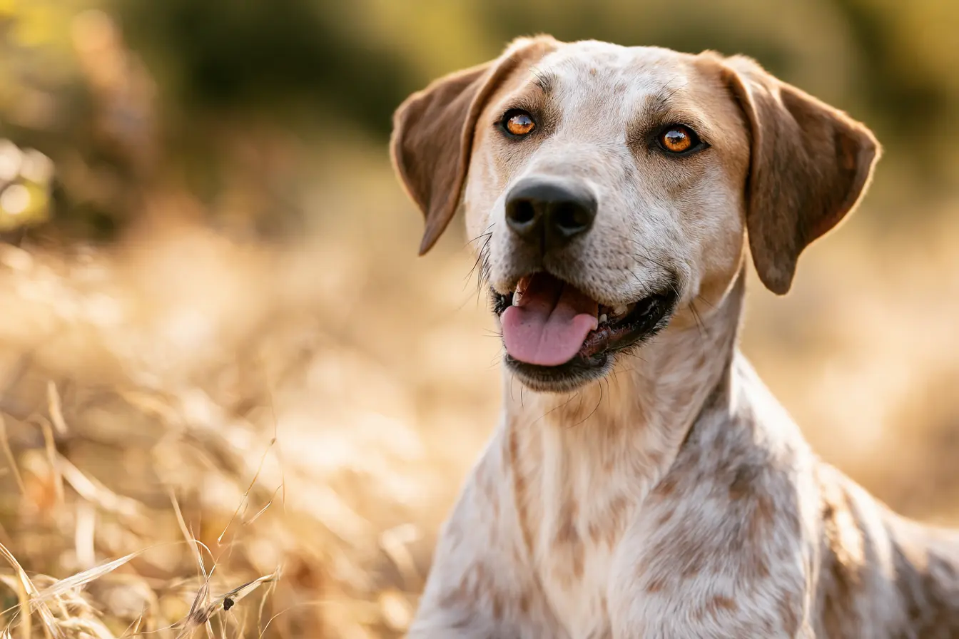Chien courant d'Istrie à poil ras dans un champs