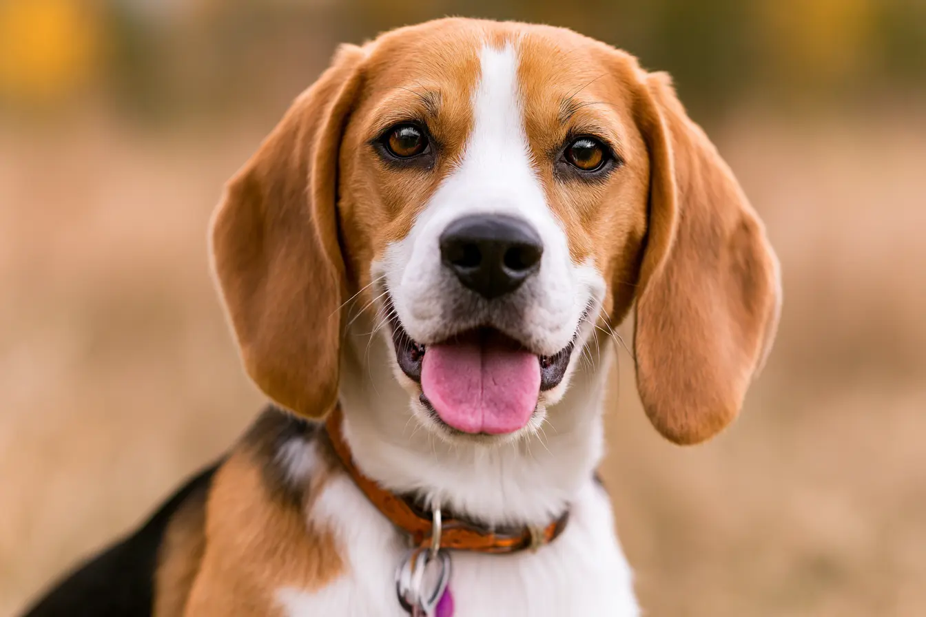 Beagle dans un champ