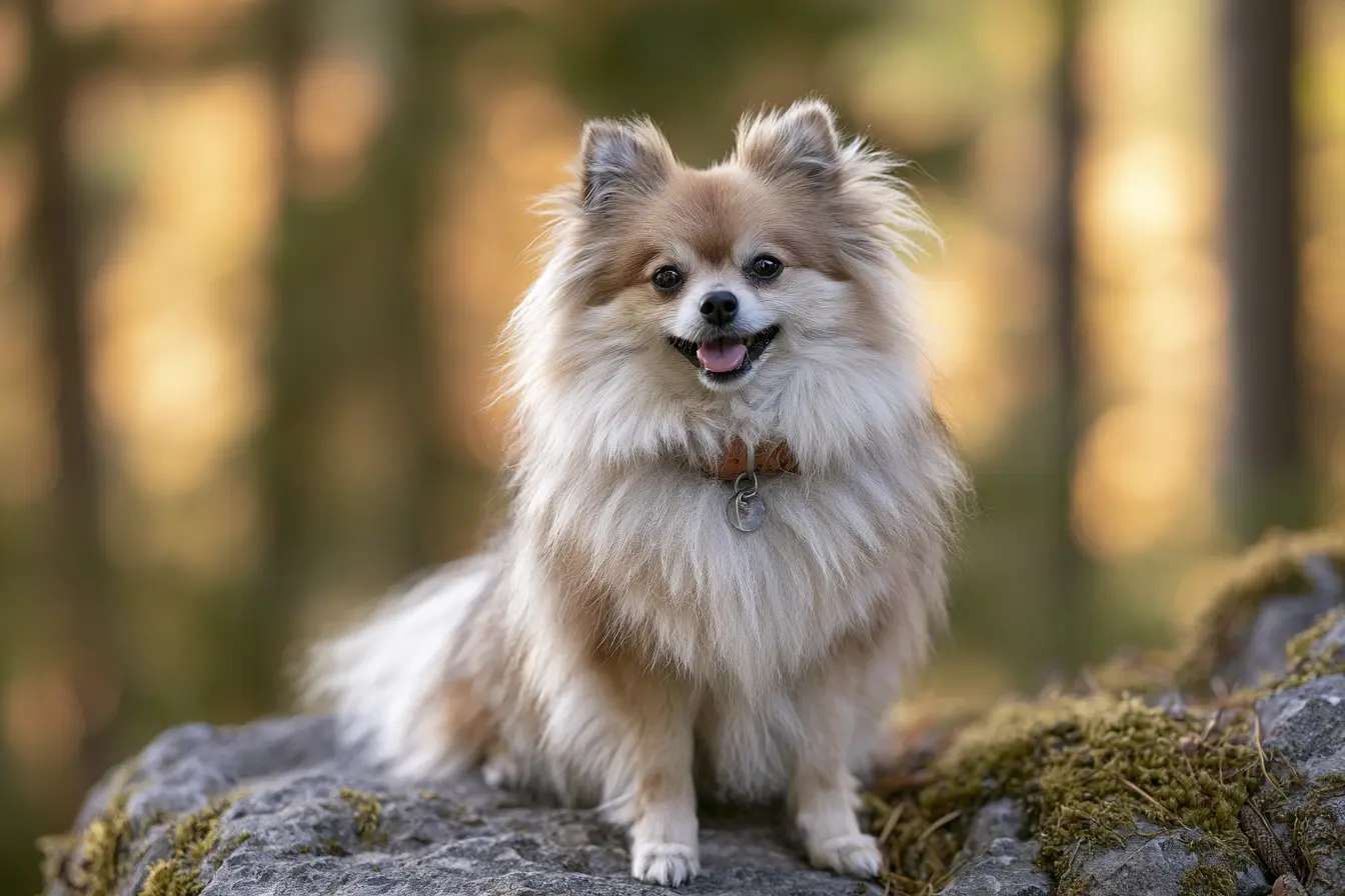 Loulou de Poméranie dans une forêt