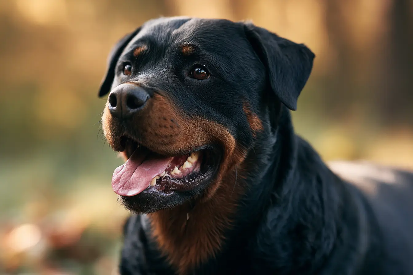 Rottweiler dans un champ