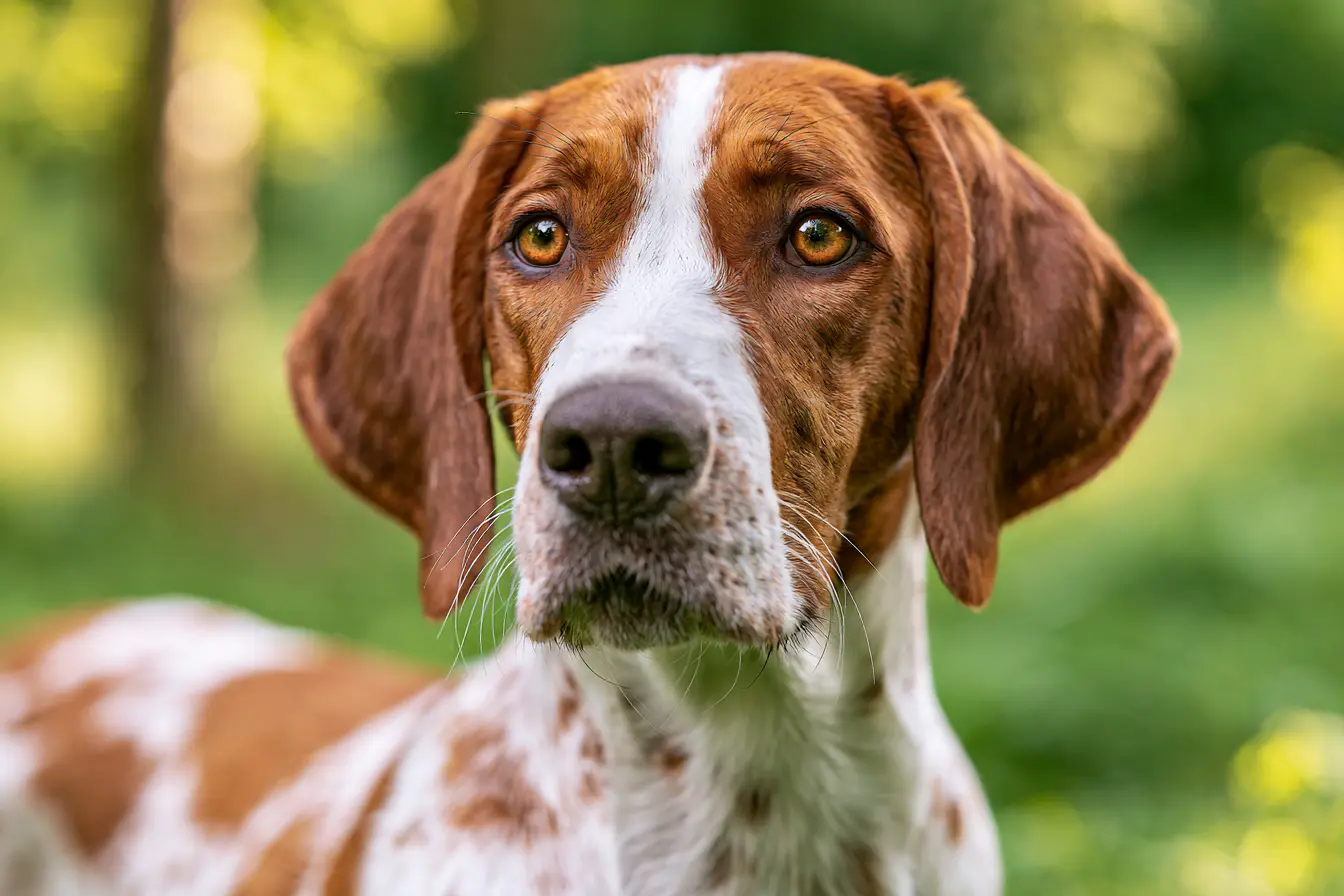 Chien courant Suisse dans une forêt