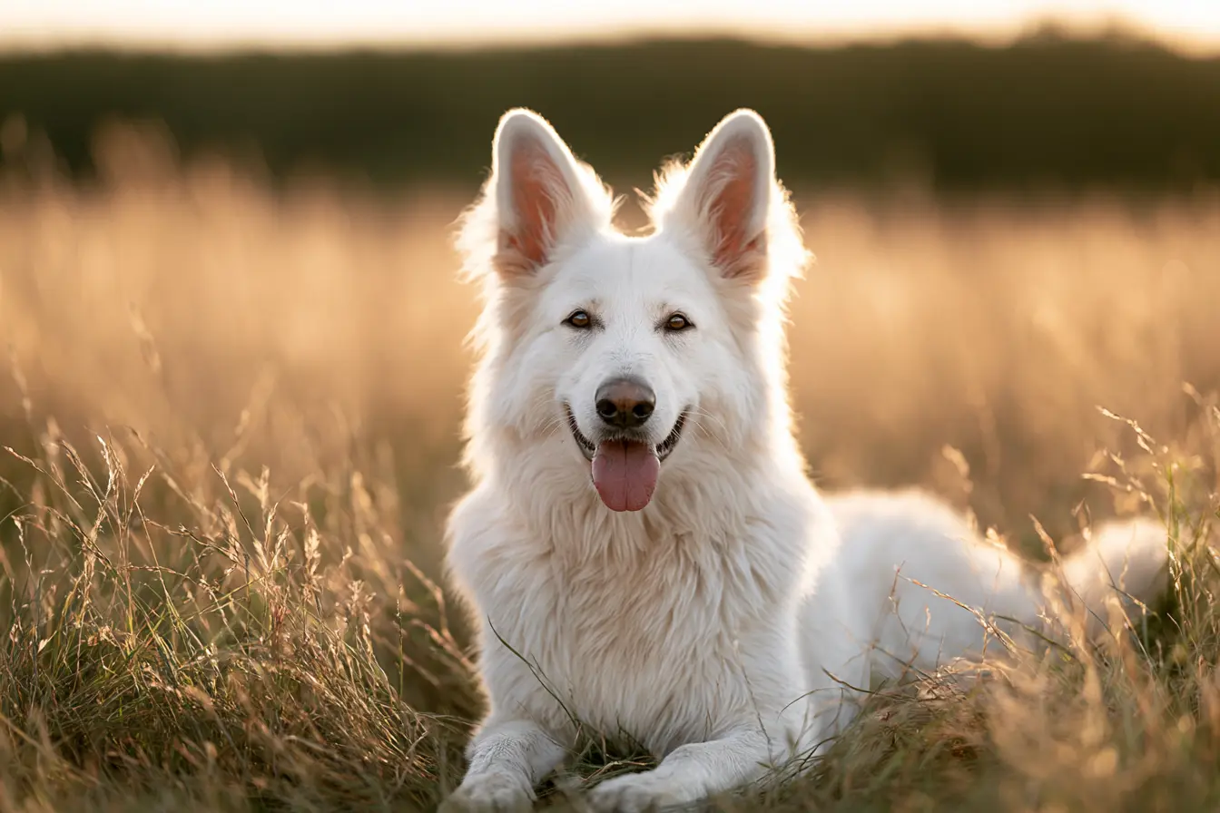 Berger Blanc Suisse dans un champs