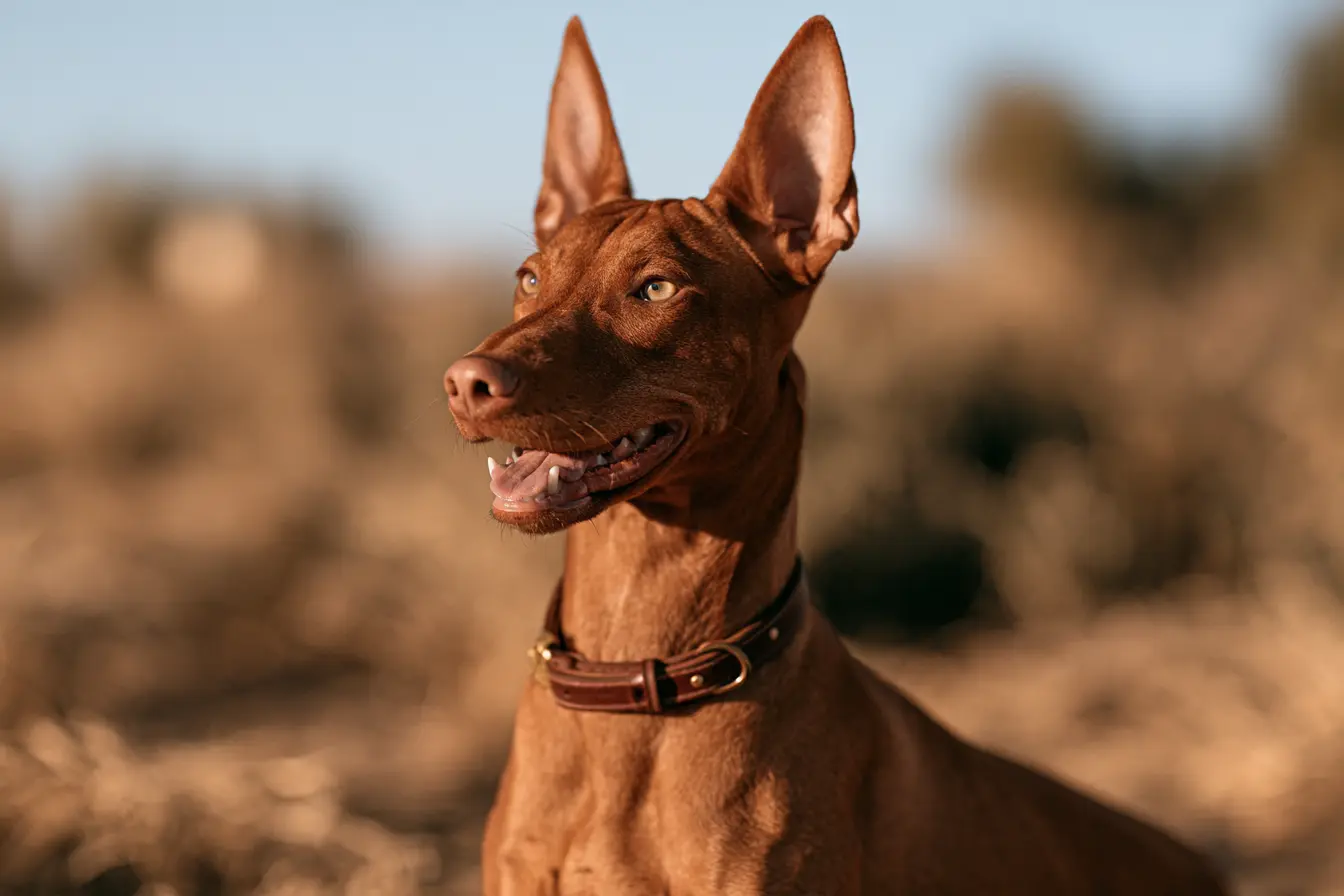 Chien des pharaons dans un champs