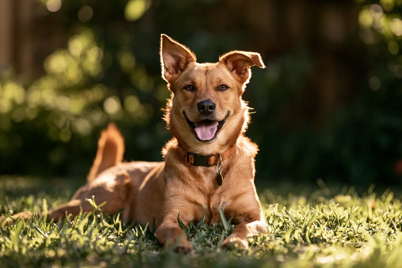 Chien croisé allongé