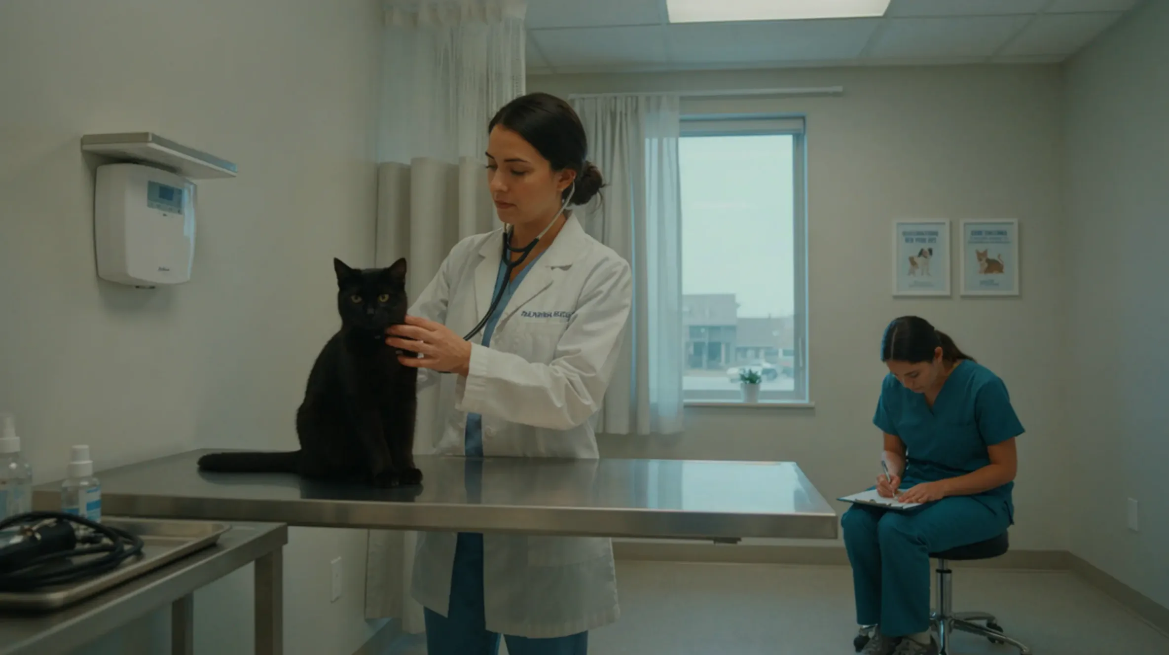 chat en consultation chez le vétérinaire