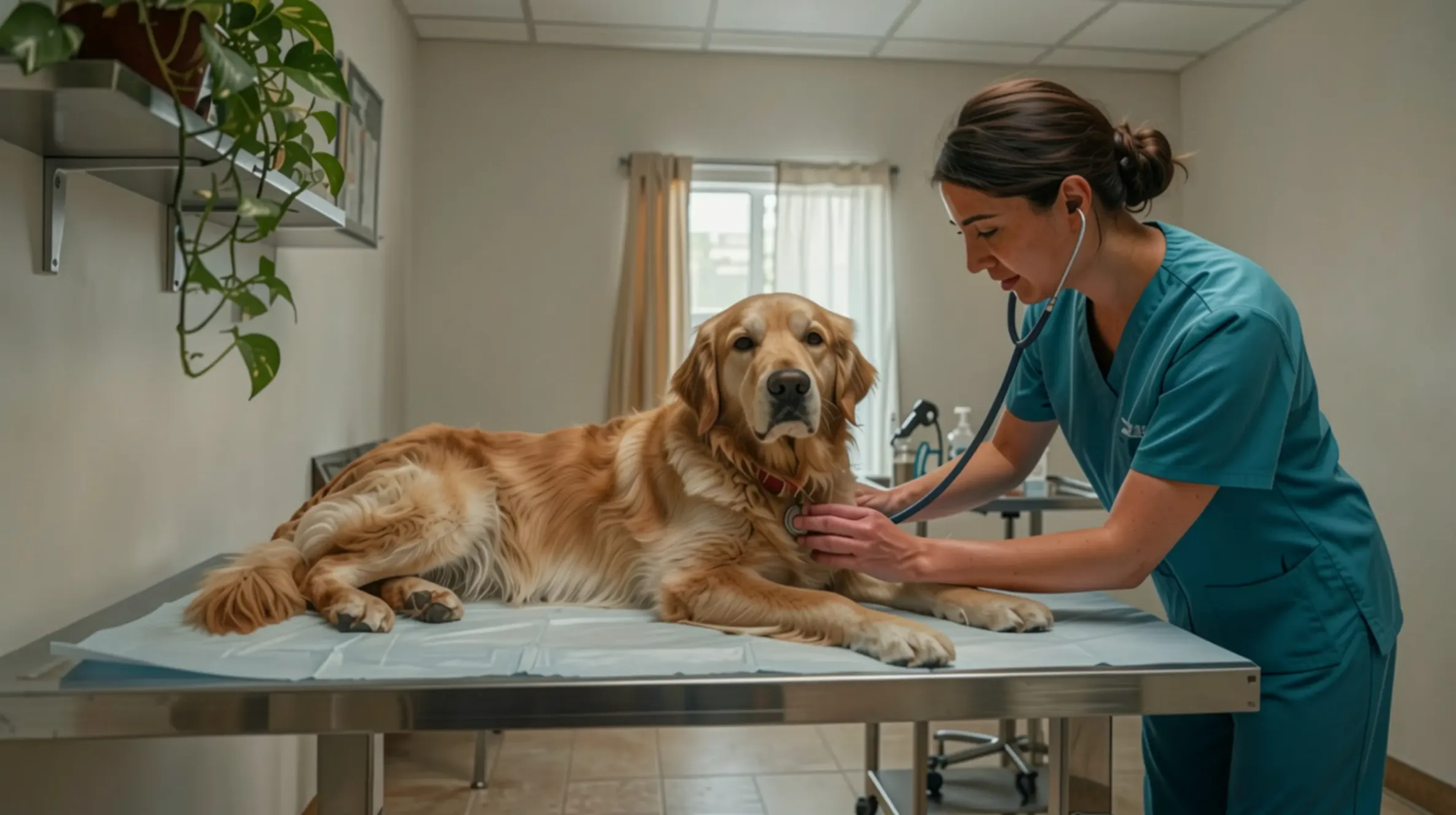 chien en consultation chez le vétérinaire