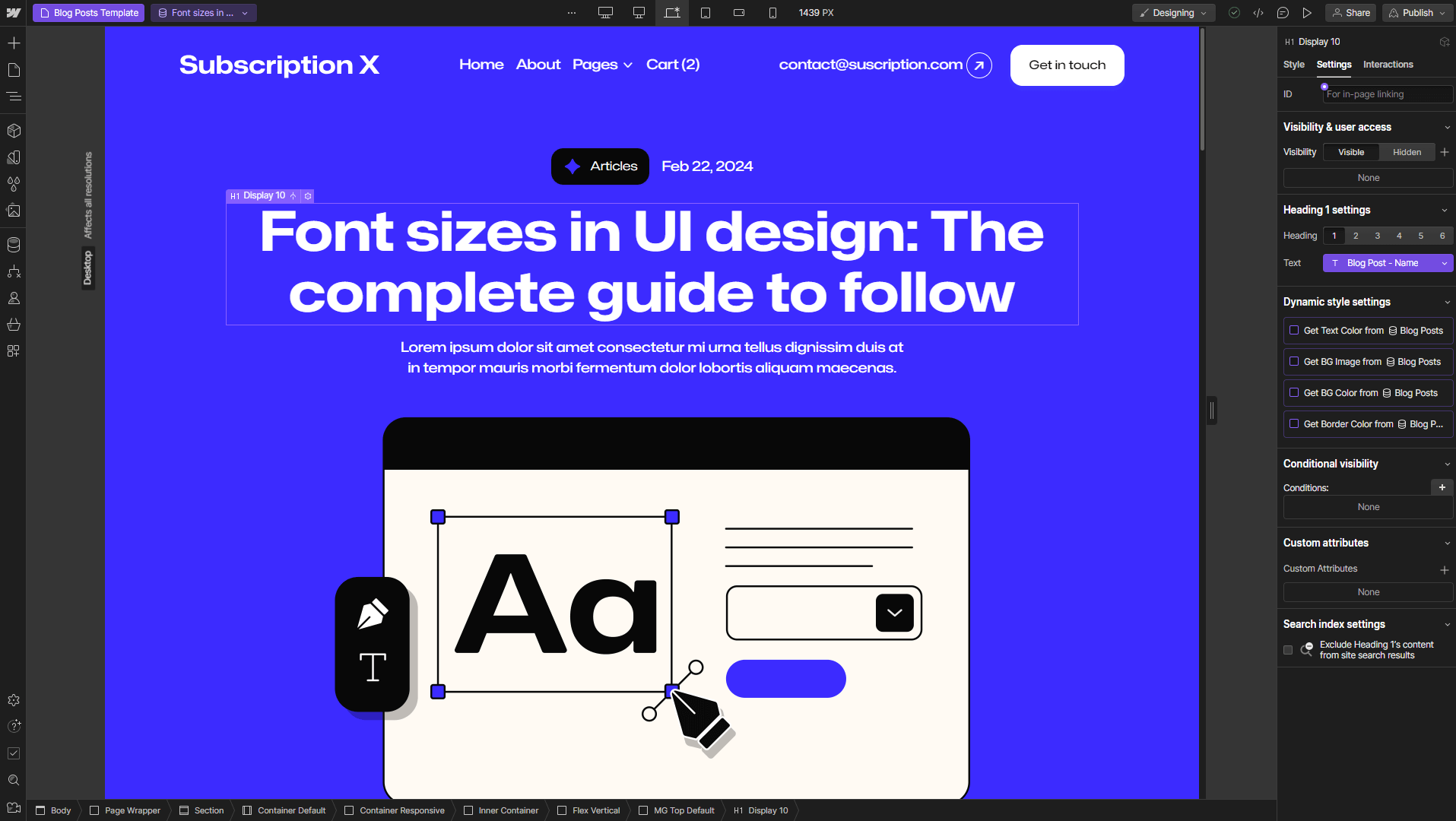Subscription X - Webflow Template And UI Kit CMS Page