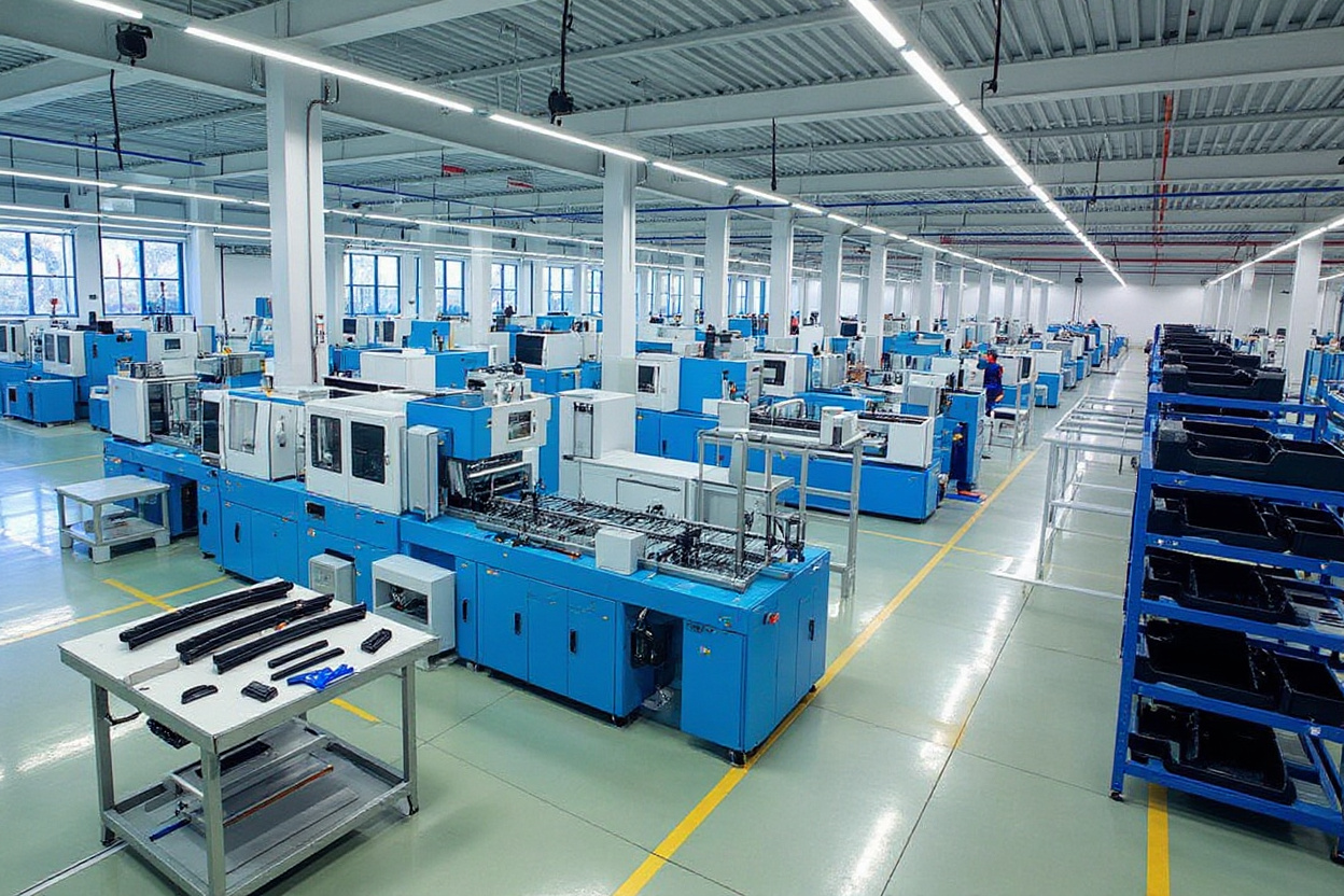 Precision machining center manufacturing plastic processing components with advanced CNC equipment#1.3