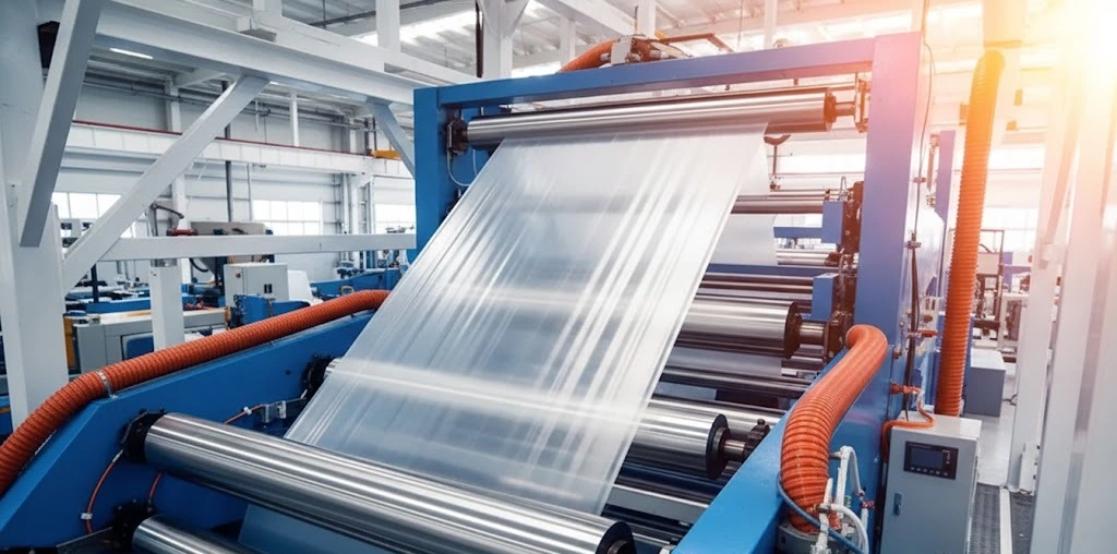 Industrial plastic processing facility with extrusion and injection molding equipment#1.6