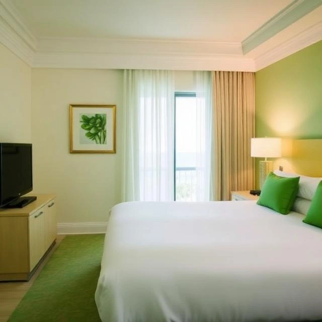 Rooms and Suites: Deco-Inspired Coziness with Ocean Whispers