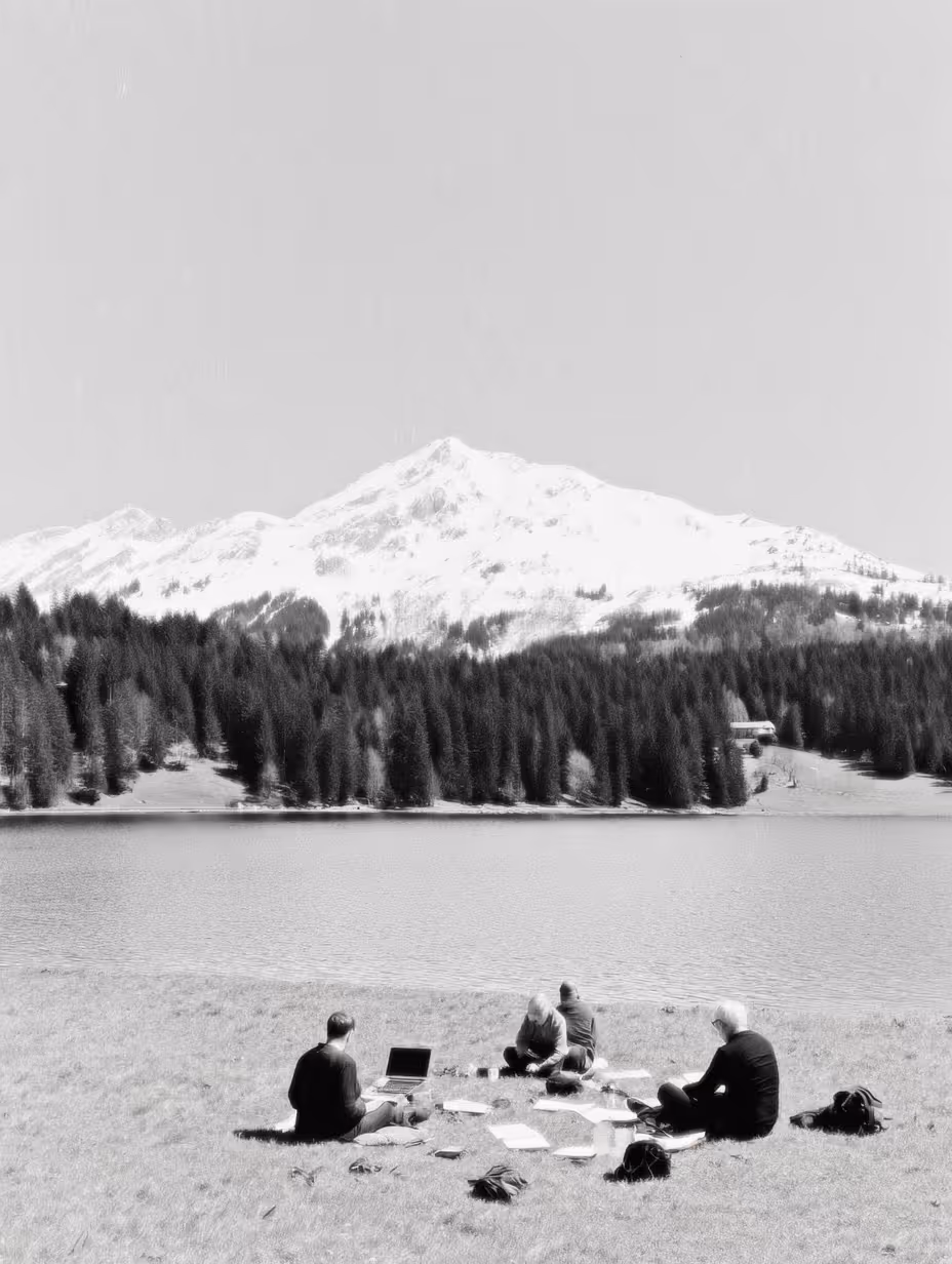 people camping in the mountains