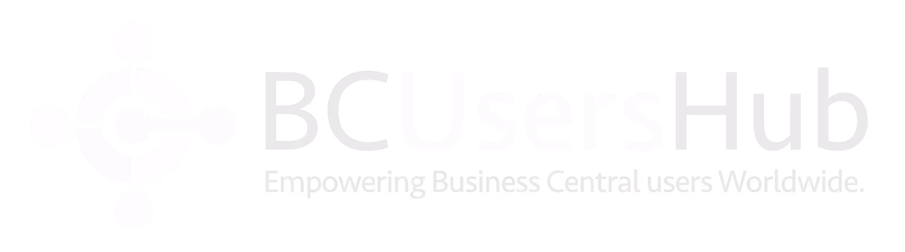 Logotipo de BC Users Hub con el texto "Empoderando a los usuarios de Business Central en todo el mundo".