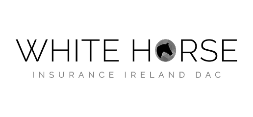 Insurance Ireland DAC logo featuring a stylized horse head in a circle above the company name on a black background.