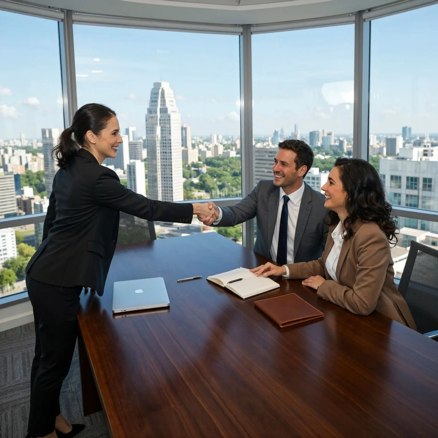 Proactive savings finance consultants in an office