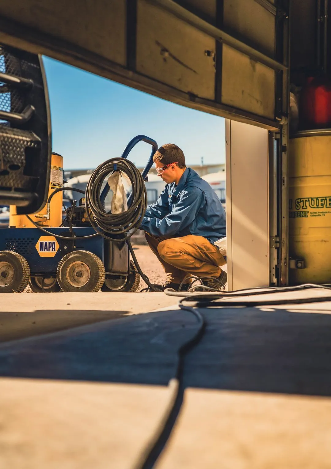 Diesel mechanics at work