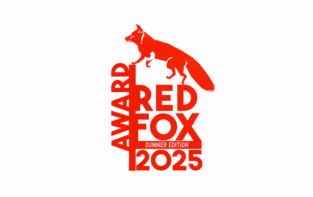 Rotes Fuchs Award 2025 Sommerausgabe Logo mit einem roten Fuchs.