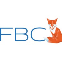 Logo with blue letters 'FBC' and an orange geometric fox sitting at the end of the text.