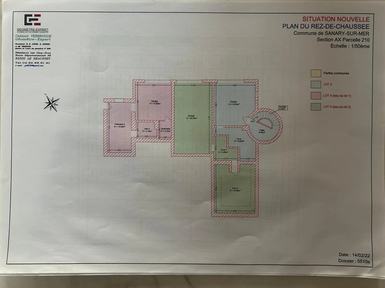 Plan de l'appartement (niveau sous-sol)