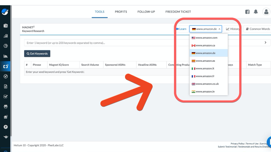 Deutschen Marketplace wählen für aussagekräftige Ergebnisse