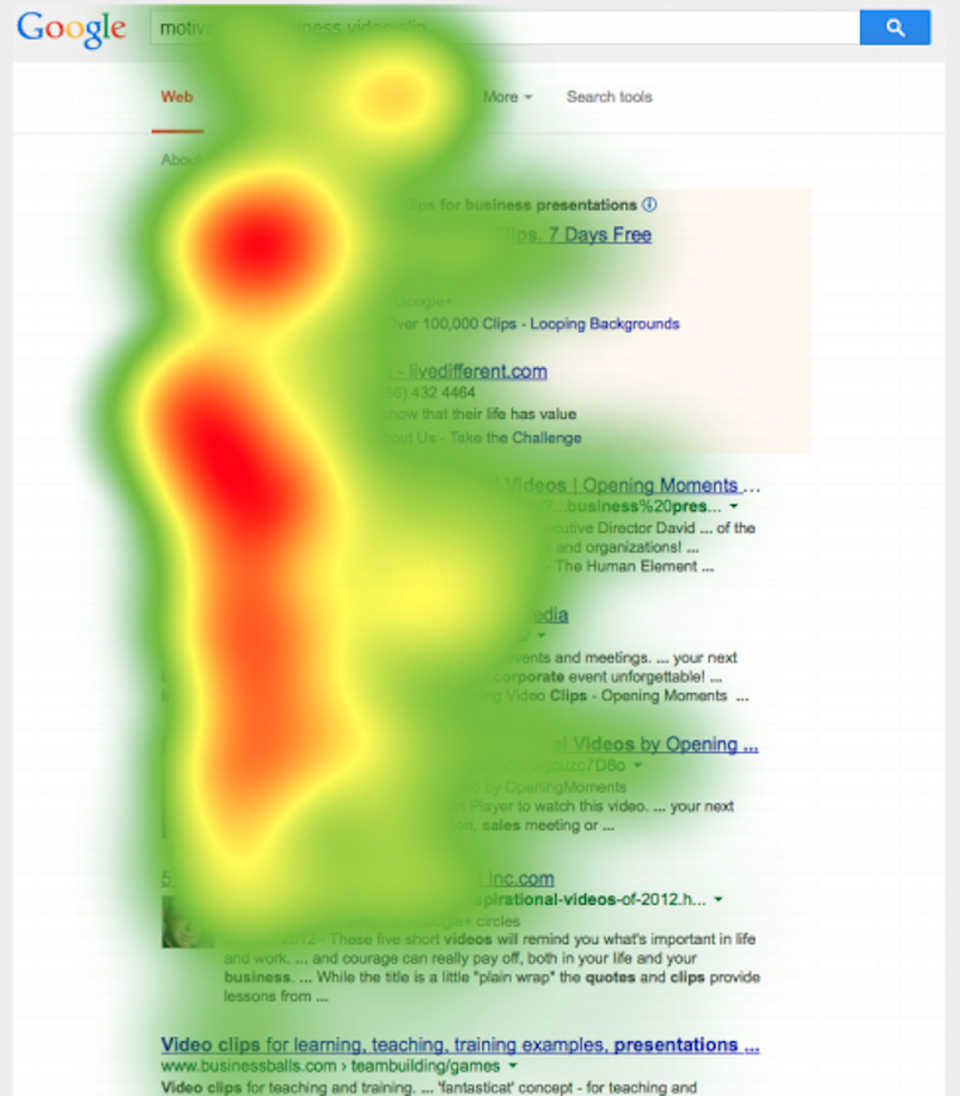 eBook vermarkten durch SEO. Google SERP Heatmap