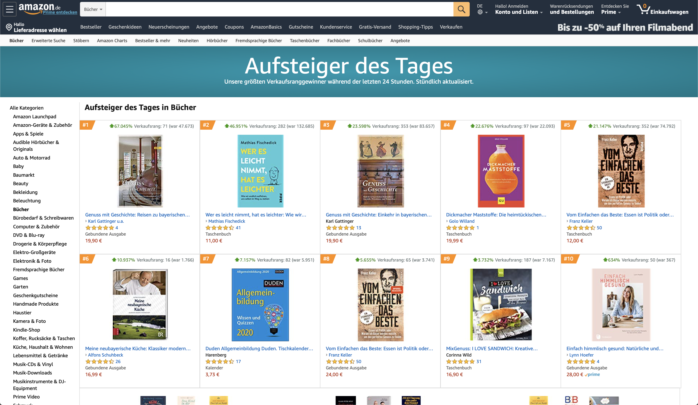 Movers-und-Shakers Bestsellerliste