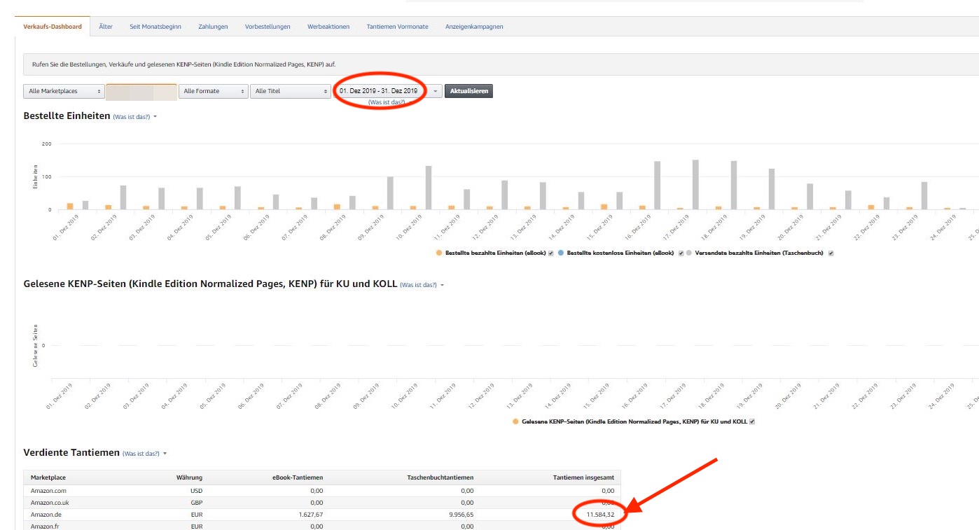 Amazon Kindle Business Einnahmen