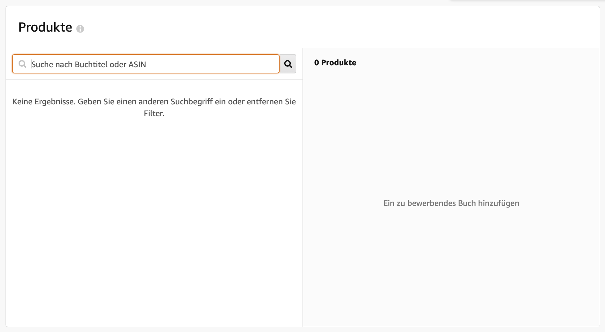 Auswahl der zu bewerbenden Produkte