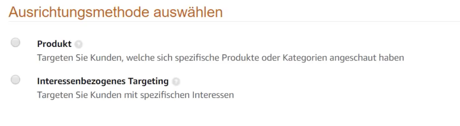 Targetierung der Product Display Ads 