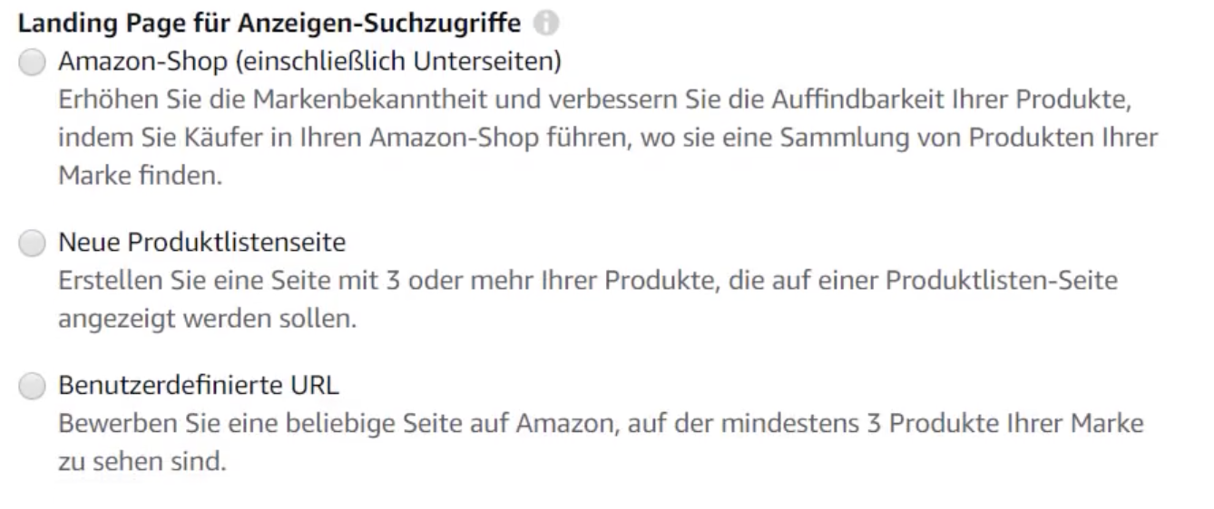 Landing Page für Headline Ads