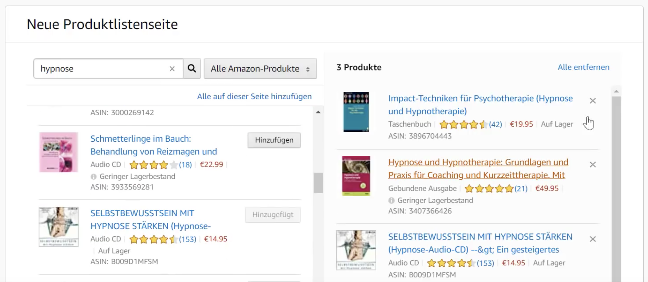 Produkte für Sponsored Brands Ads wählen