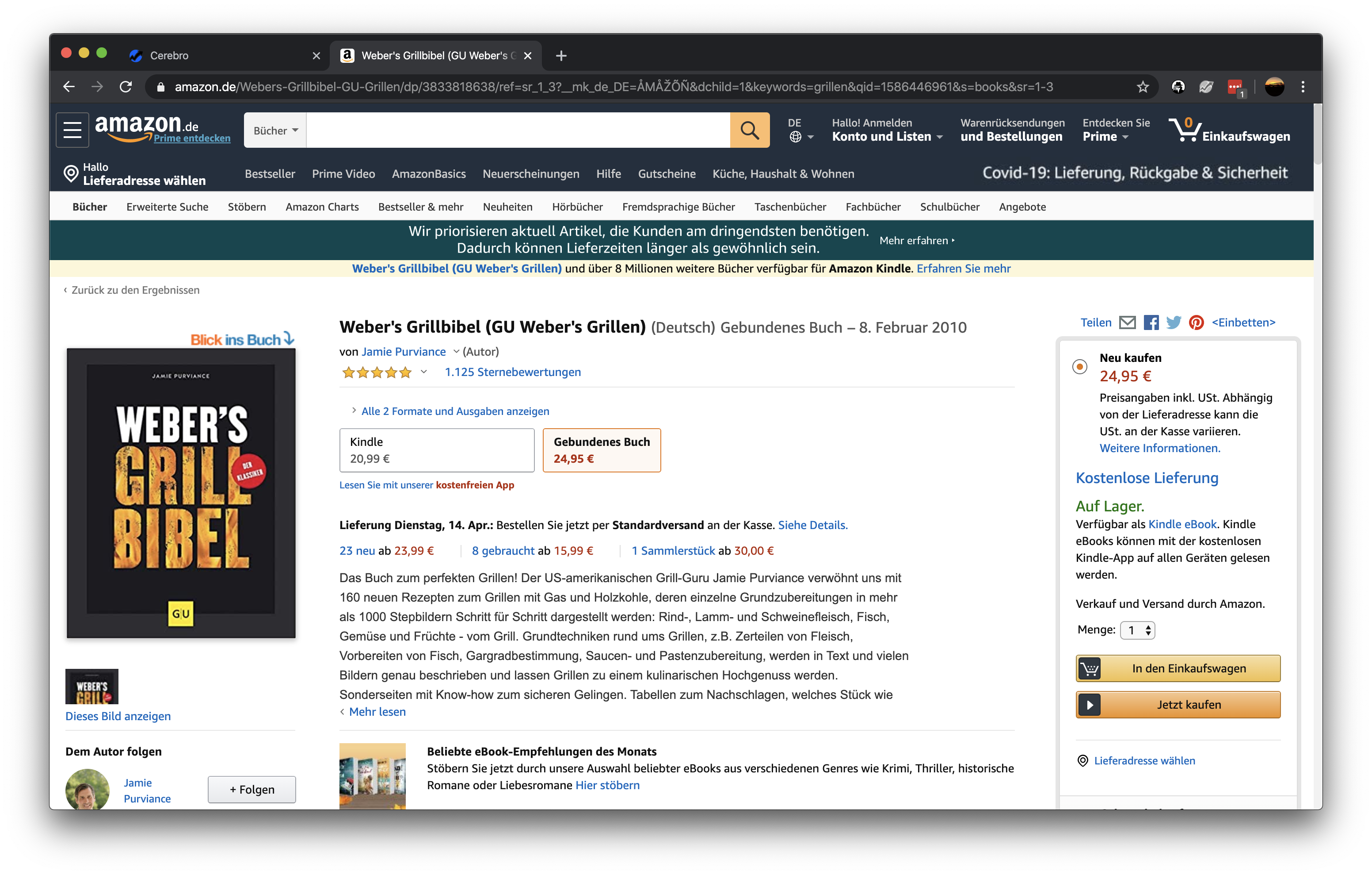 Helium 10 Cerebro vorstellen an diesem Beispielbuch