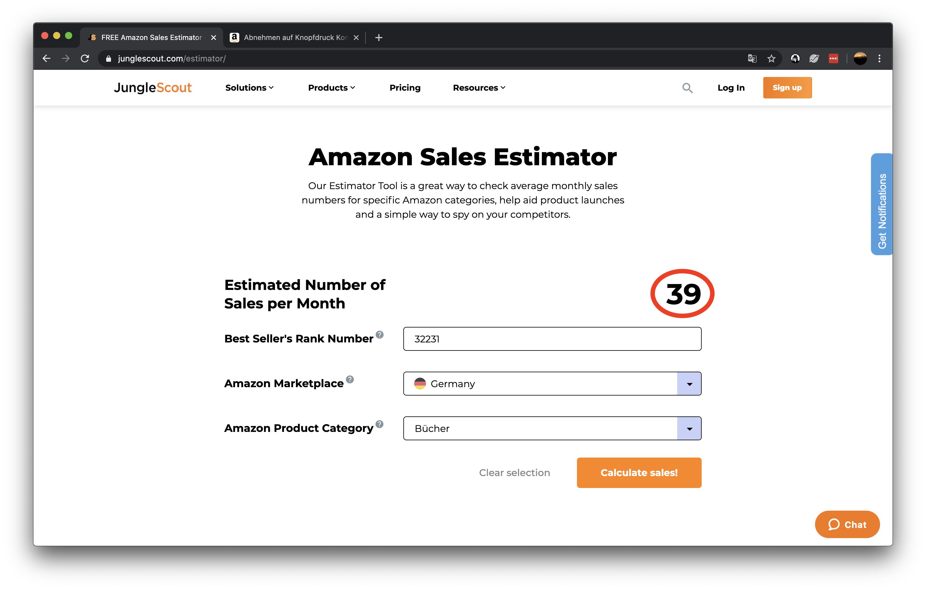 Amazon Nische finden und BSR analysieren  mit dem Sales Estimator