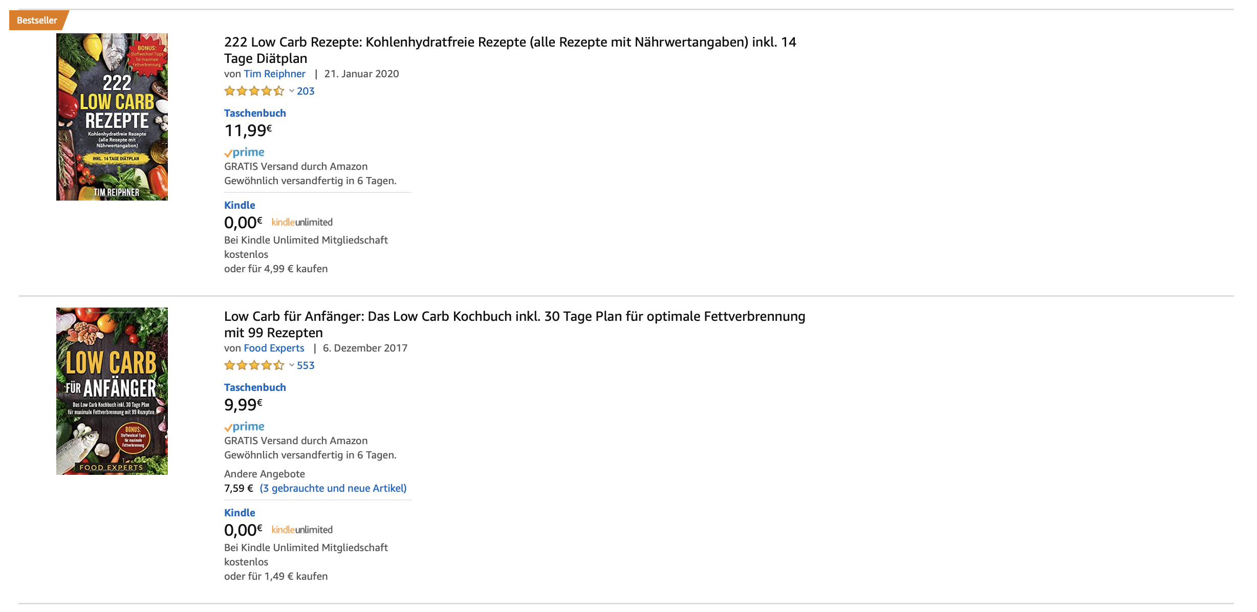 Ähnliche eBook Cover in Amazon-Suchergebnissen