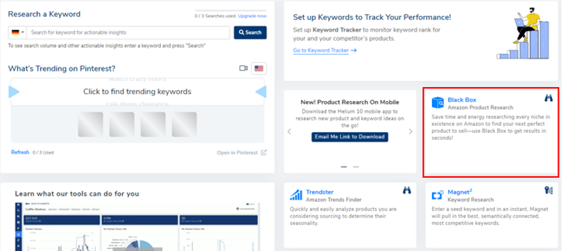 Startseite Helium 10