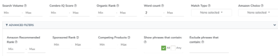 Helium 10 Cerebro Filter